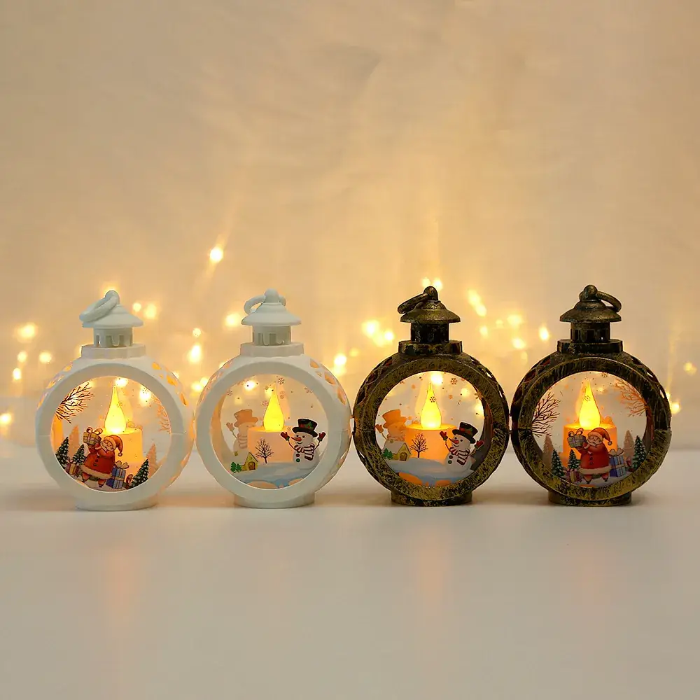 Christmas Candle Lamp Pendant with Santa Window Design - Image 6