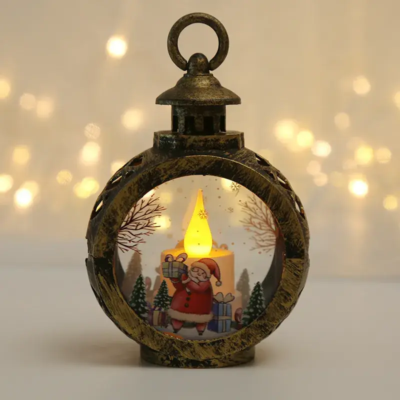 Christmas Candle Lamp Pendant with Santa Window Design - Image 7