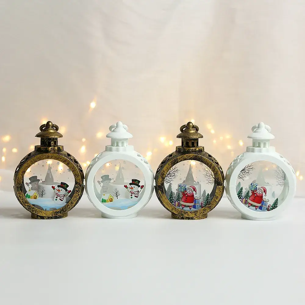 Christmas Candle Lamp Pendant with Santa Window Design - Image 8