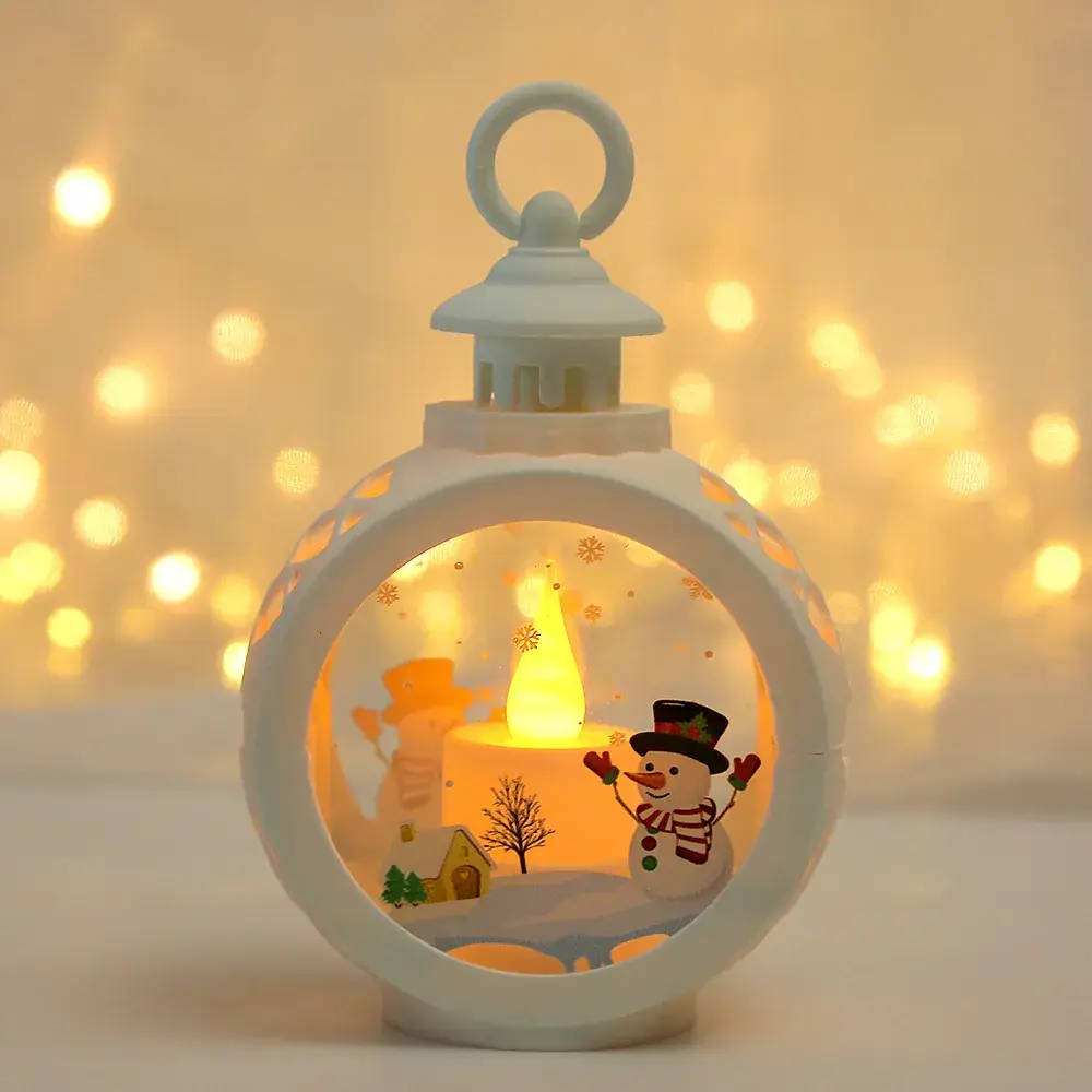 Christmas Candle Lamp Pendant with Santa Window Design - Image 2