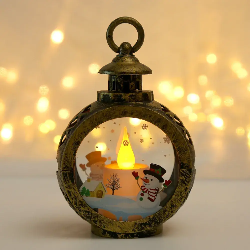Christmas Candle Lamp Pendant with Santa Window Design - Image 4