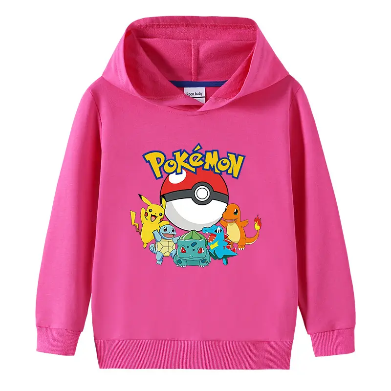 Kids Pokemon Hooded Sweatshirt Light Blue Cotton - Image 12