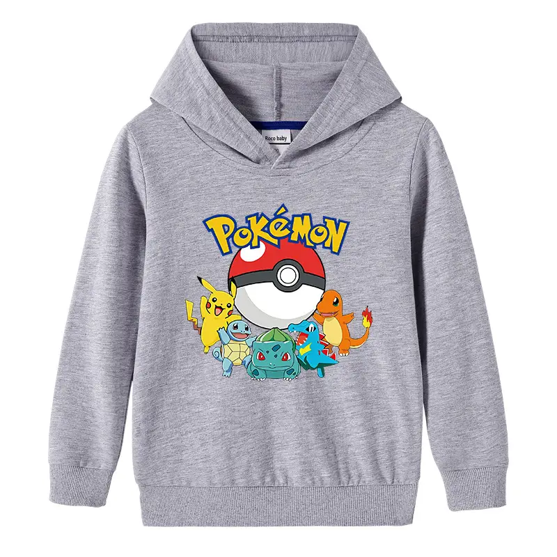 Kids Pokemon Hooded Sweatshirt Light Blue Cotton - Image 6
