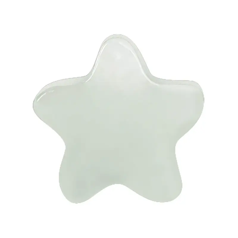 Natural Burmese Jade Star Beads White Green Loose Handmade