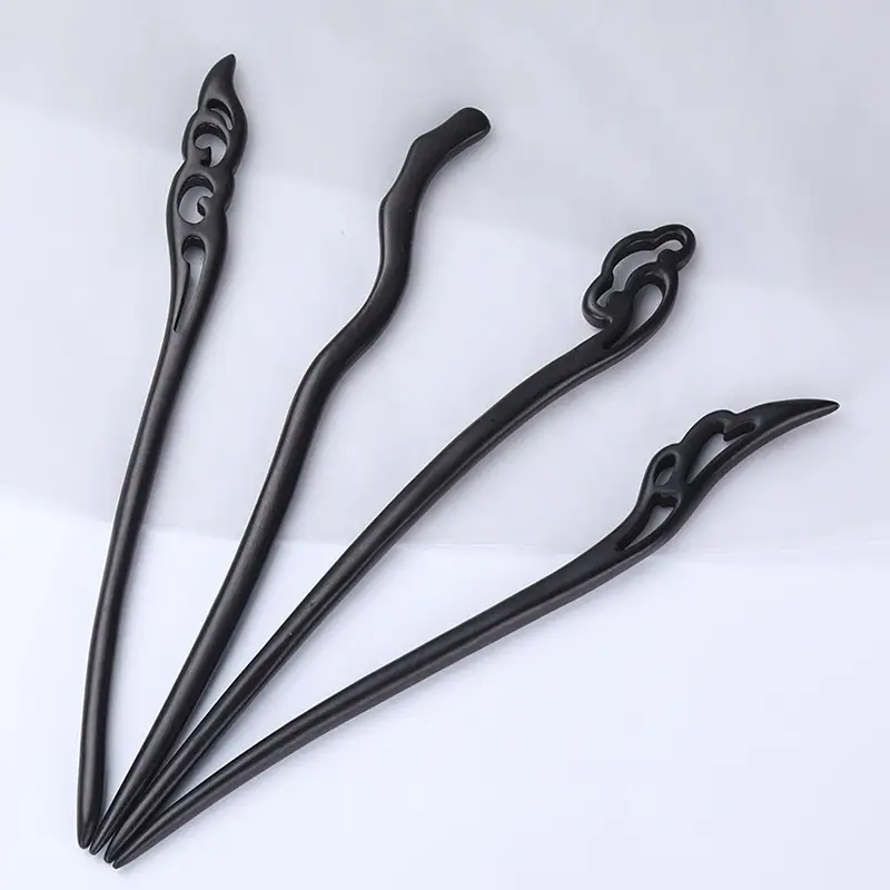 Antique Ebony Hairpin 23cm New Chinese Style - Image 20