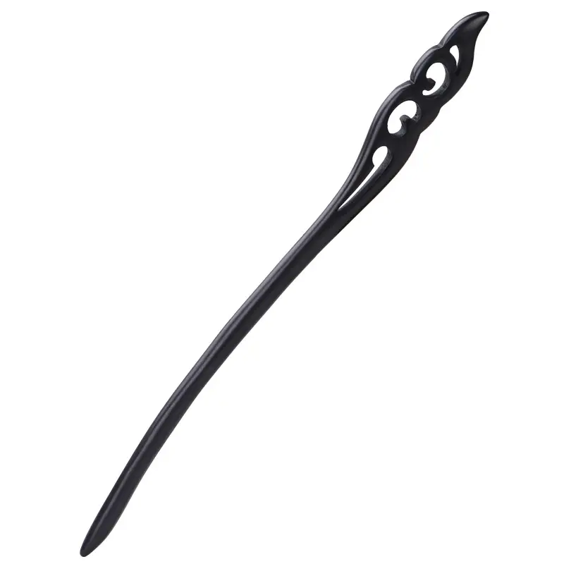 Antique Ebony Hairpin 23cm New Chinese Style - Image 22