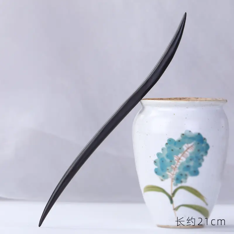 Antique Ebony Hairpin 23cm New Chinese Style - Image 12