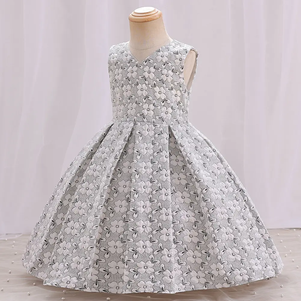 Baby Full Moon Princess Dress for Girls White Embroidered - Image 5