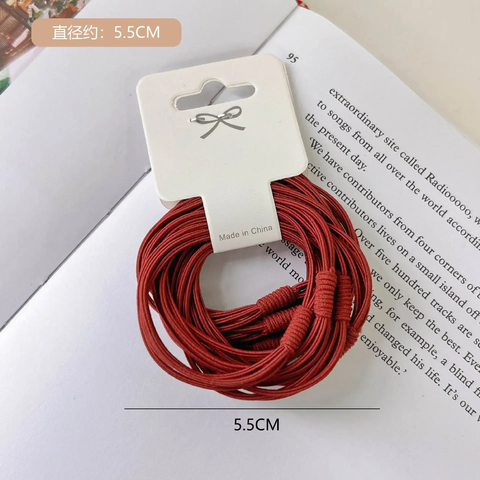 Red Korean Style Hair Rope 5.5CM Multi-strand