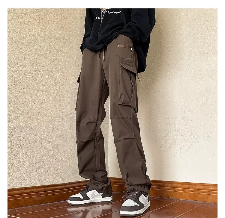 Men's Windproof Waterproof Cargo Pants Brown — feature 10