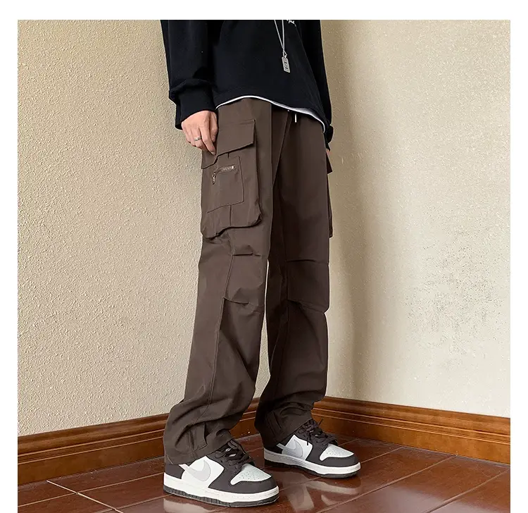 Men's Windproof Waterproof Cargo Pants Brown — feature 14