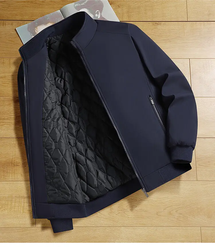 Men Fleece Lined Black Winter Jacket Warm Coat — feature 13