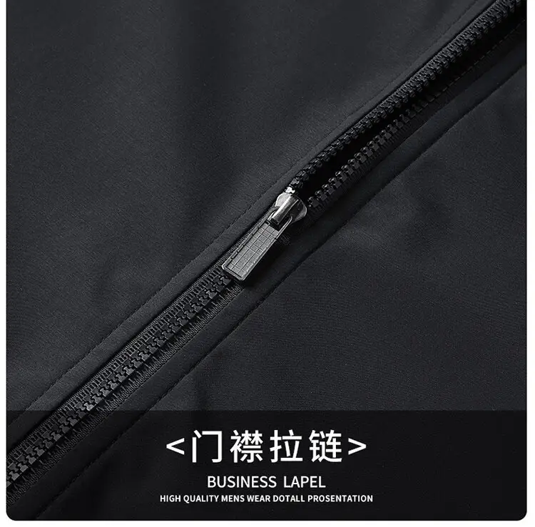 Men Fleece Lined Black Winter Jacket Warm Coat — feature 6