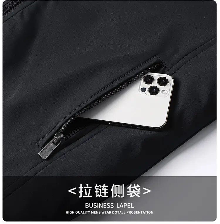 Men Fleece Lined Black Winter Jacket Warm Coat — feature 7