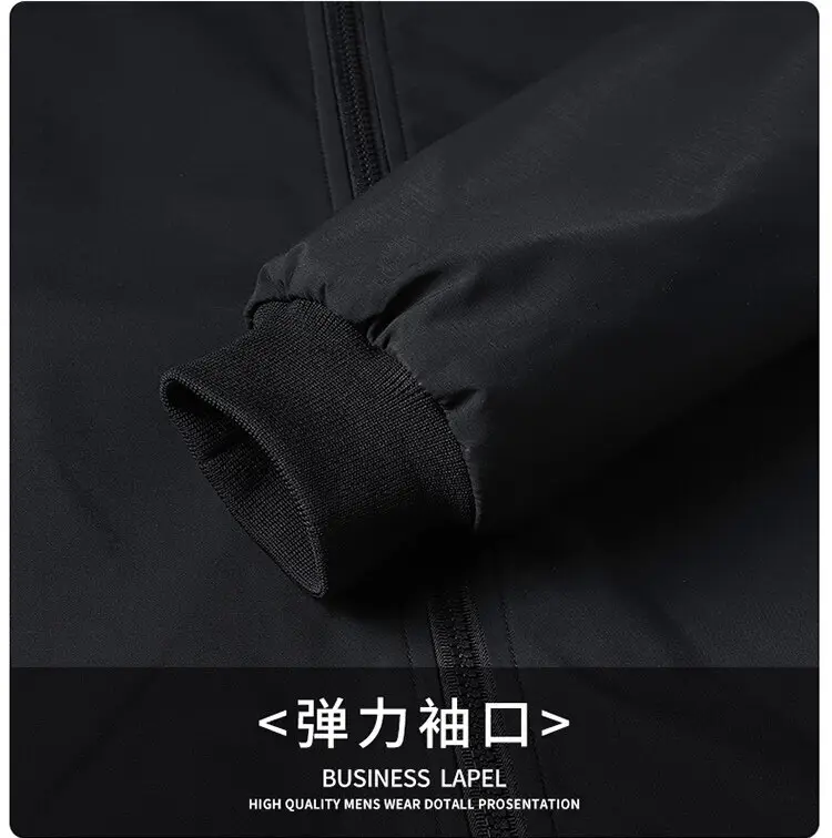 Men Fleece Lined Black Winter Jacket Warm Coat — feature 8