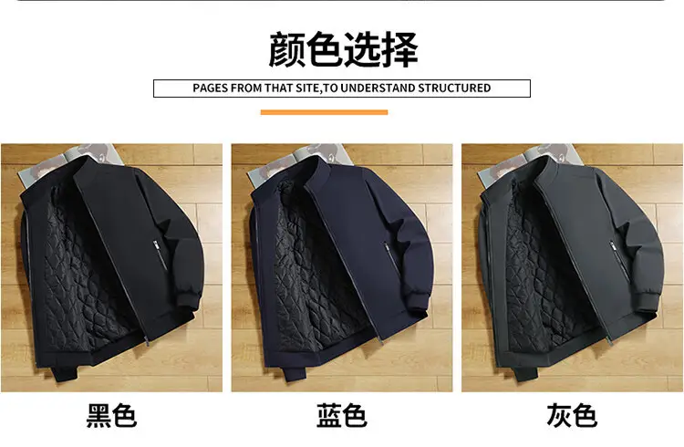 Men Fleece Lined Black Winter Jacket Warm Coat — feature 9