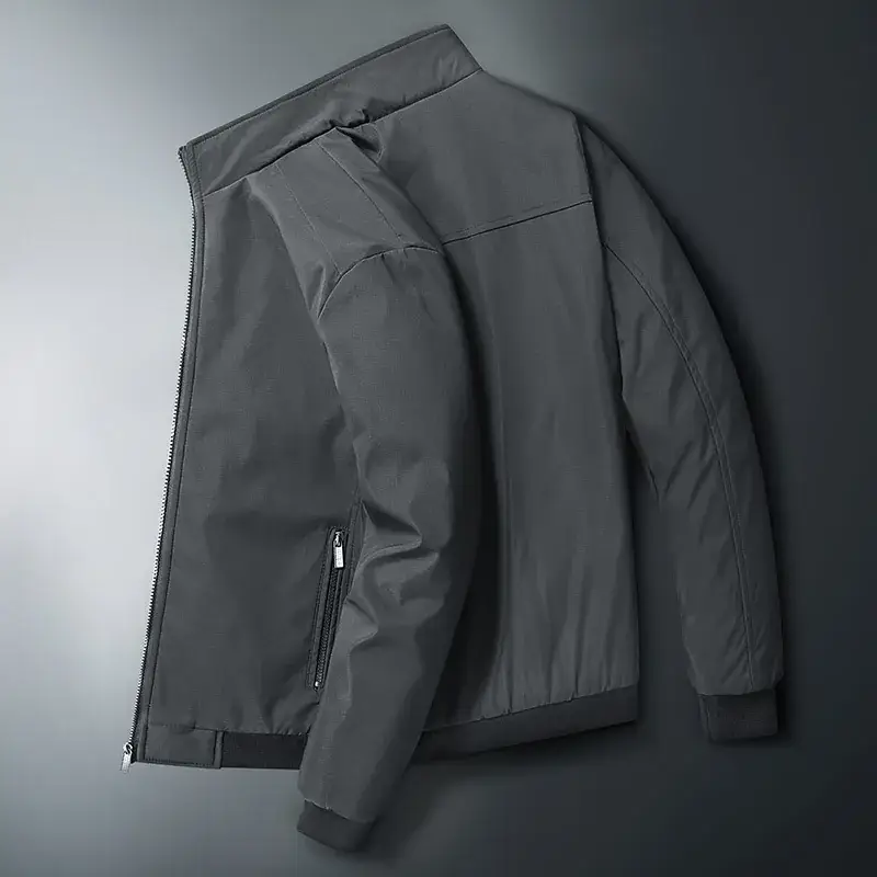 Men's Black Velvet Jacket with Fleece Lining Large Winter Wear - Image 8