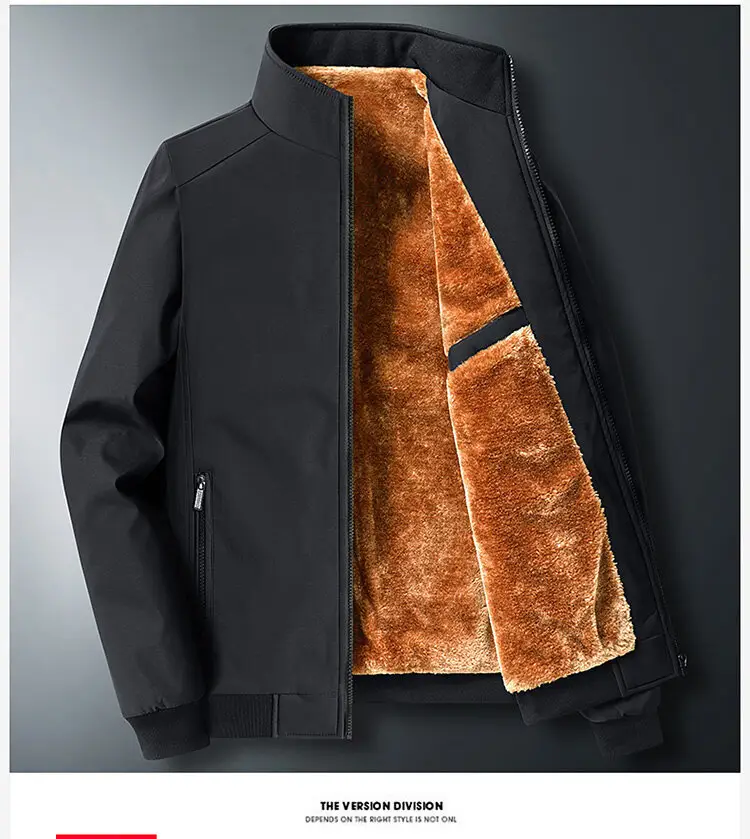 Men's Black Velvet Jacket with Fleece Lining Large Winter Wear — feature 23