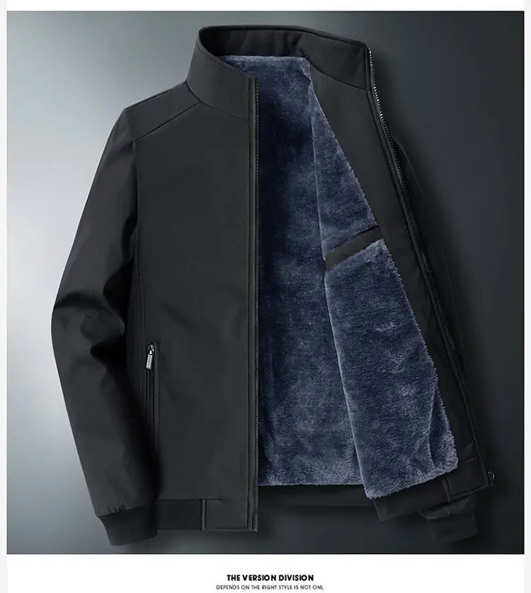Men's Black Velvet Jacket with Fleece Lining Large Winter Wear — feature 27