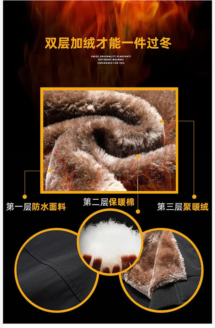 Men's Black Velvet Jacket with Fleece Lining Large Winter Wear — feature 3