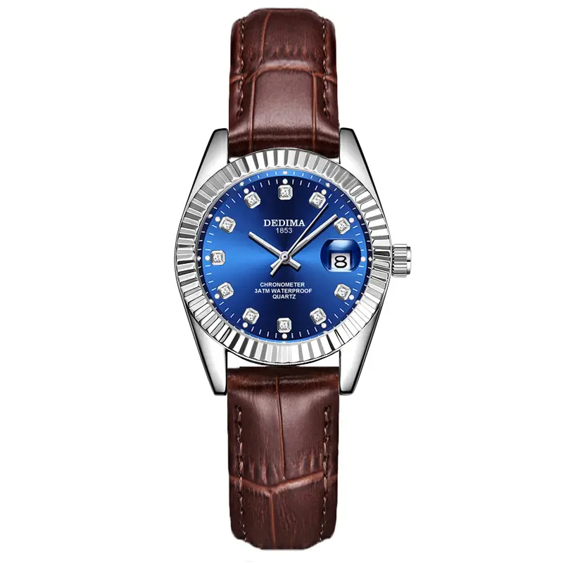 Luminous Gold Couple Watch with Calendar & Strap - Image 26