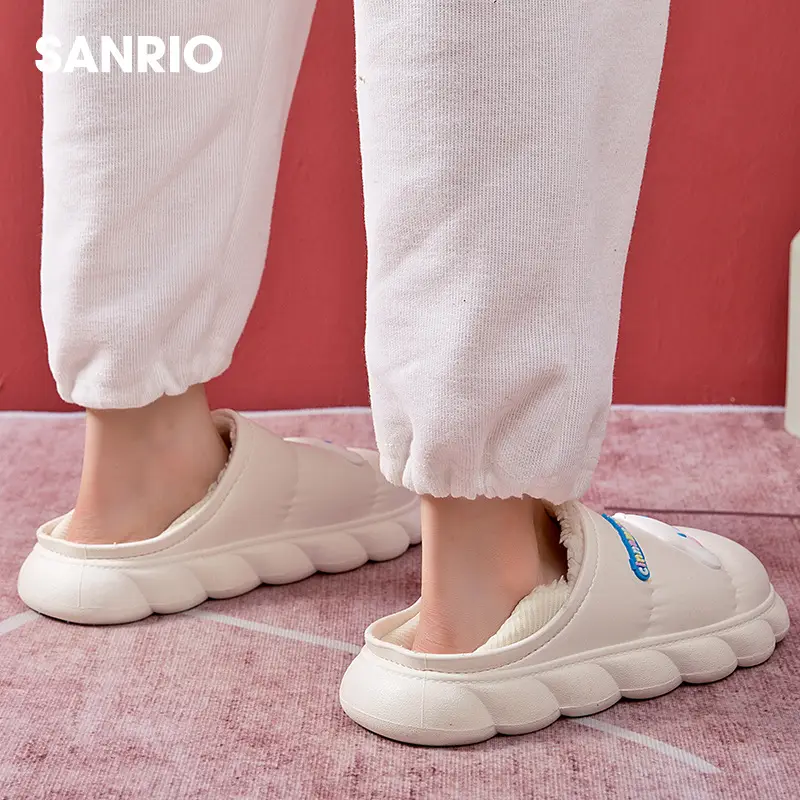 [Super Value Special Offer] Sanrio Cinnamoroll Plush Slippers for Girls, Cute New Winter Indoor Warm Shoes - Image 3