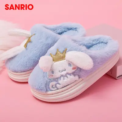 [Super Value Special Offer] Sanrio Cinnamoroll Plush Slippers for Girls, Cute New Winter Indoor Warm Shoes — feature 2