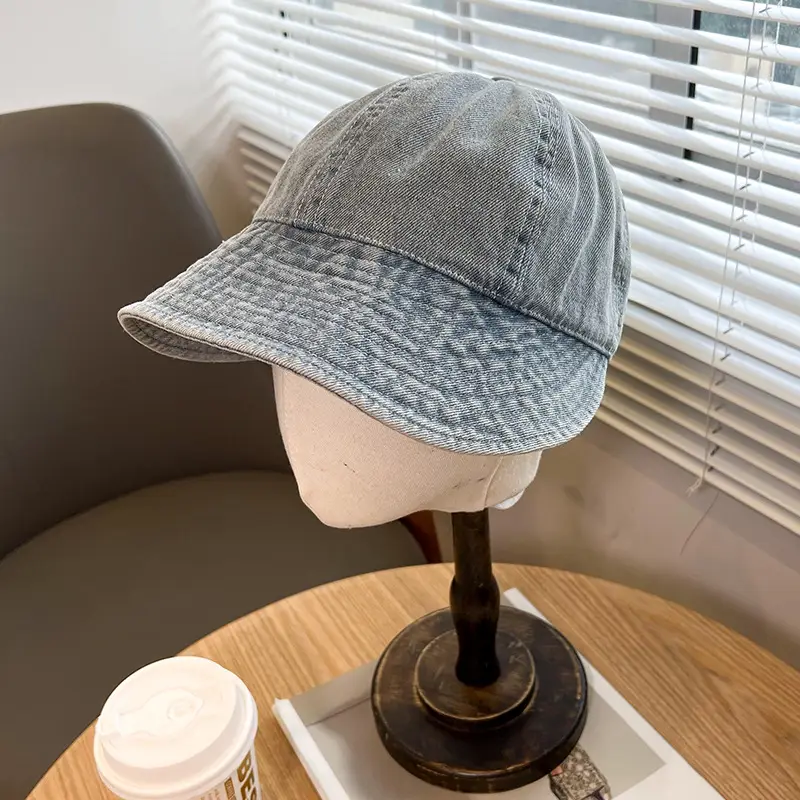Vintage Denim Fisherman Hat with Big Brim UV Protection