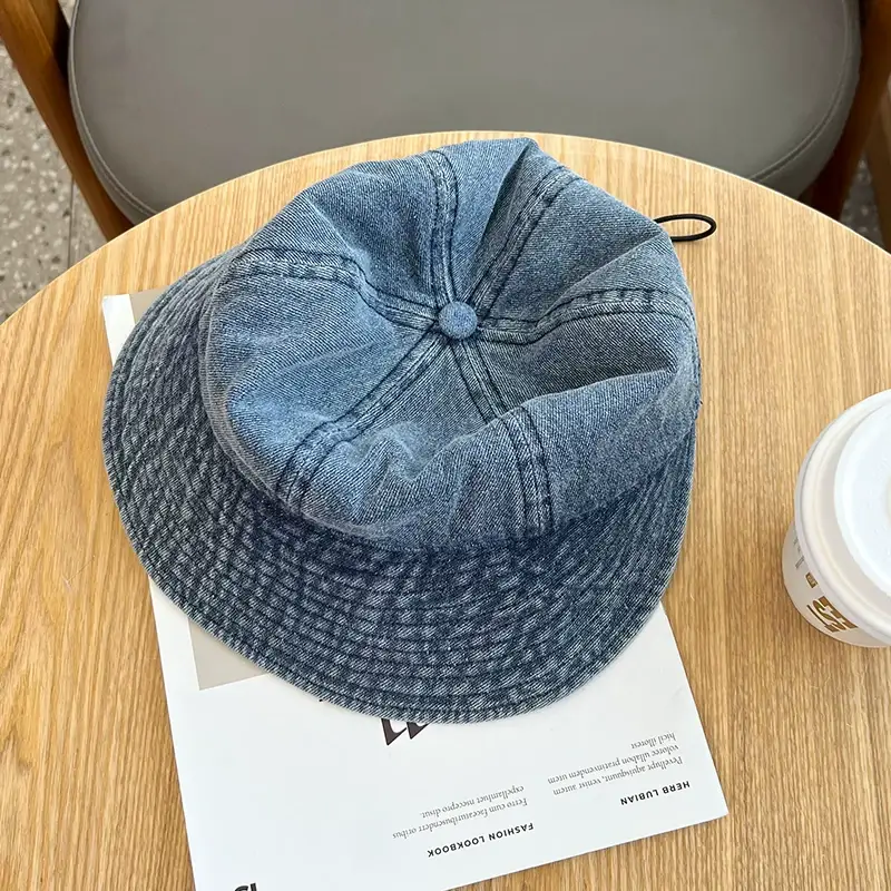 Vintage Denim Fisherman Hat with Big Brim UV Protection — feature 4