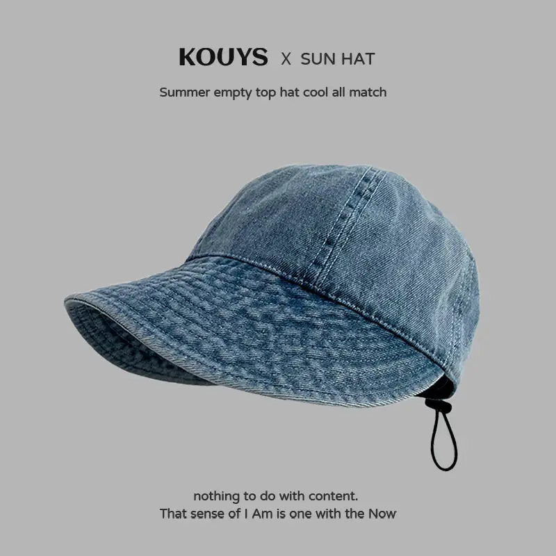 Vintage Denim Fisherman Hat with Big Brim UV Protection