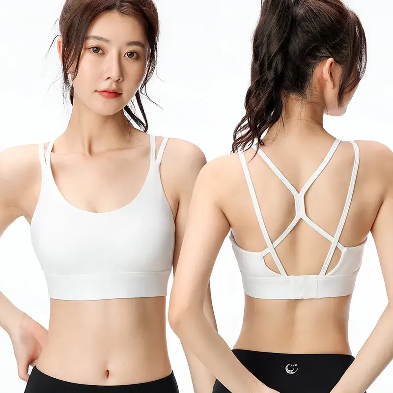 Blue Crossbody Sports Bra for Women - Image 13
