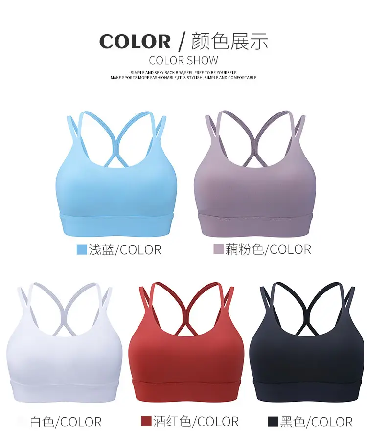 Blue Crossbody Sports Bra for Women — feature 10