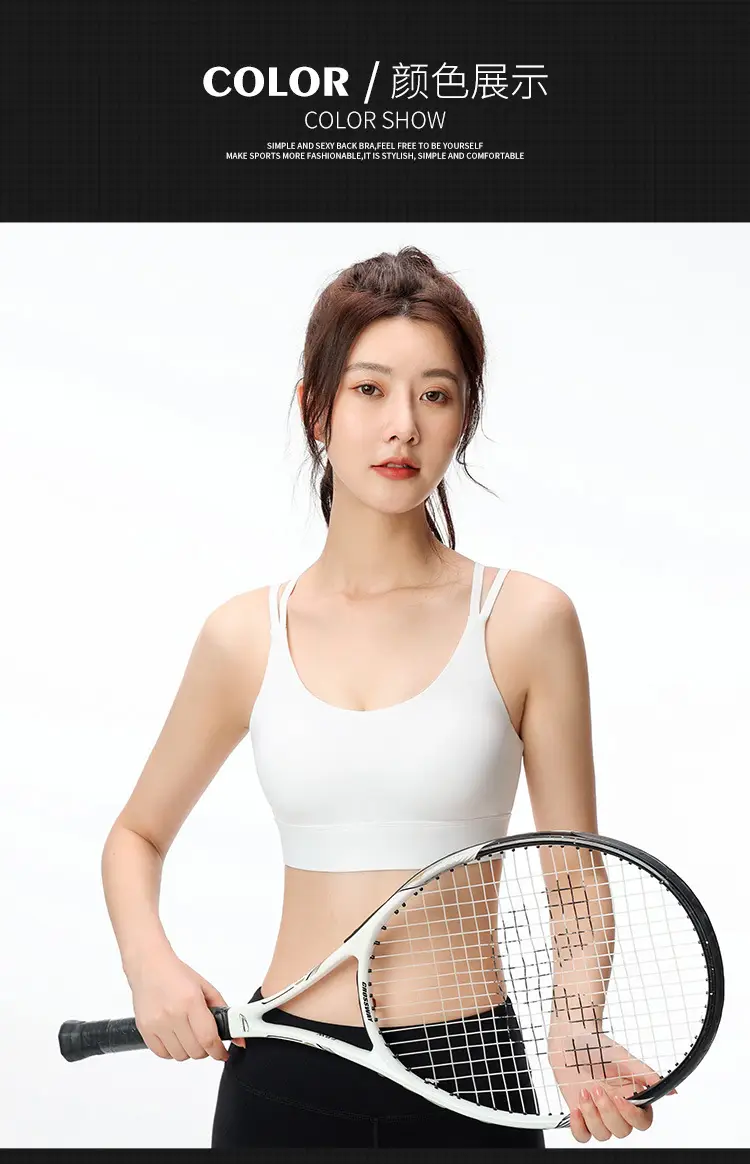 Blue Crossbody Sports Bra for Women — feature 12