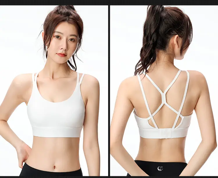 Blue Crossbody Sports Bra for Women — feature 13