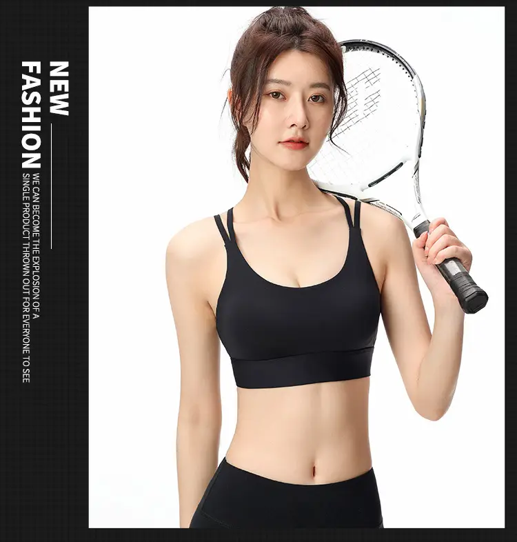 Blue Crossbody Sports Bra for Women — feature 14