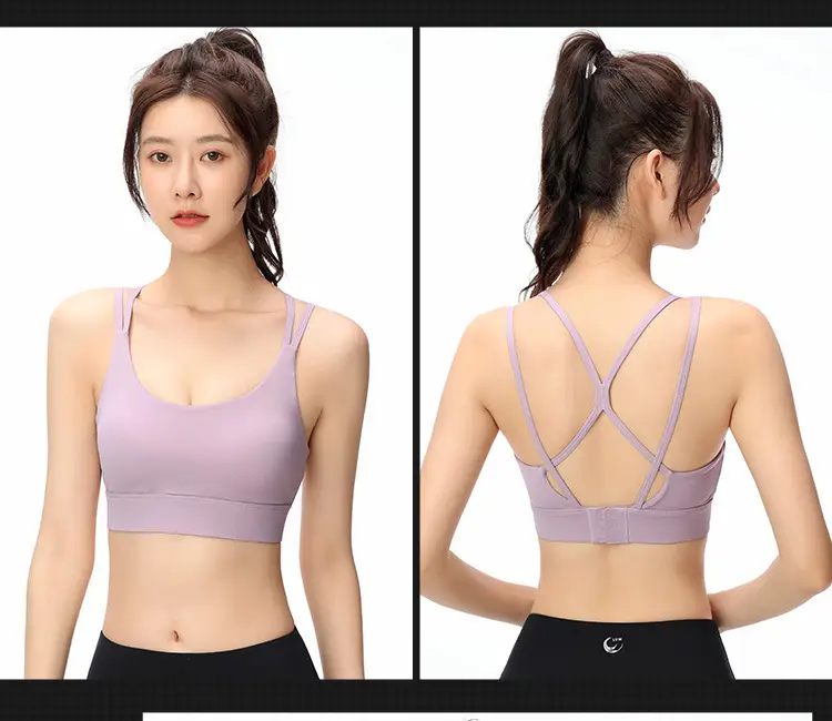 Blue Crossbody Sports Bra for Women — feature 22