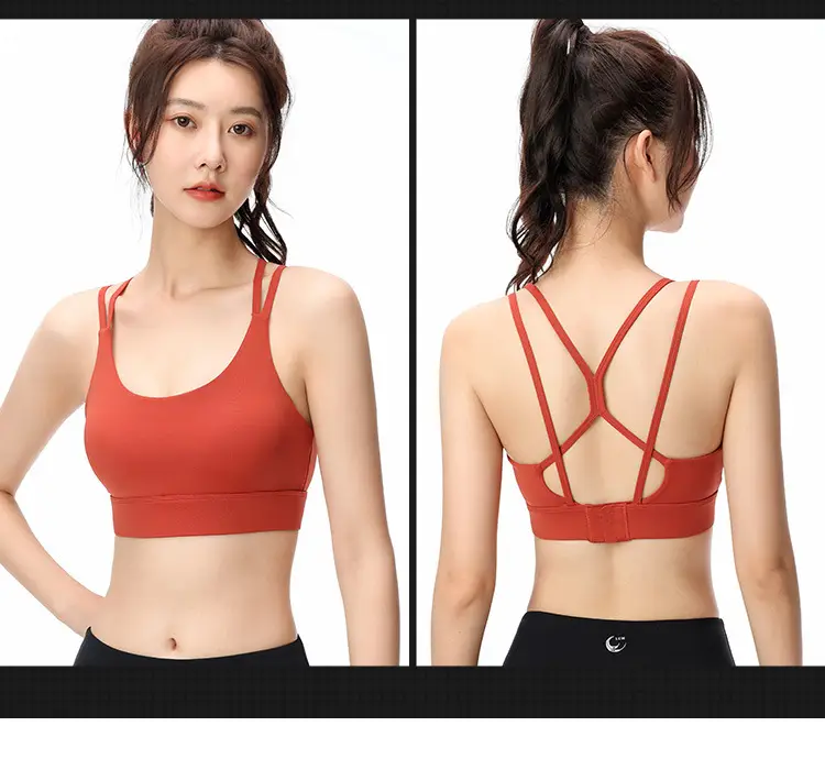Blue Crossbody Sports Bra for Women — feature 25
