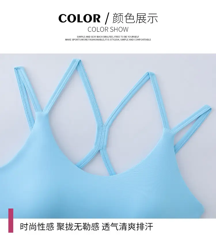 Blue Crossbody Sports Bra for Women — feature 26