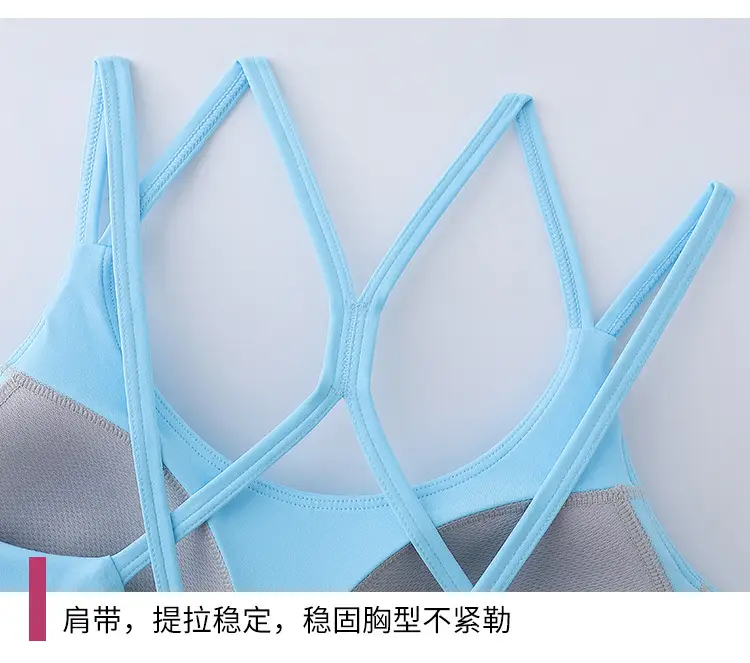 Blue Crossbody Sports Bra for Women — feature 27