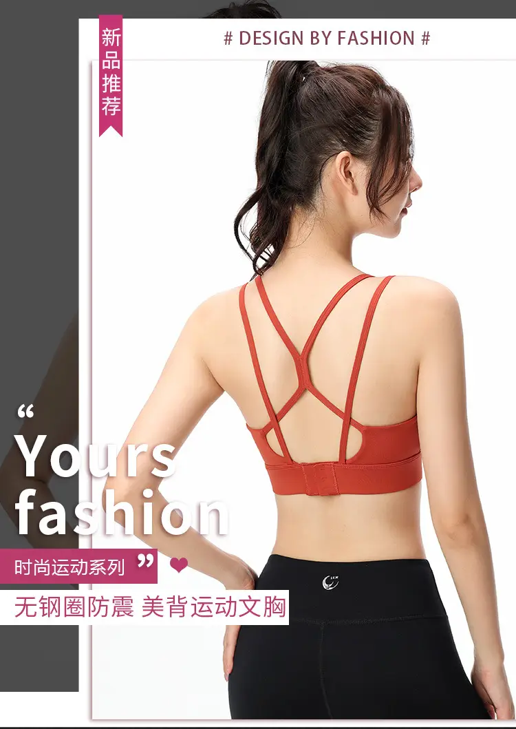 Blue Crossbody Sports Bra for Women — feature 3