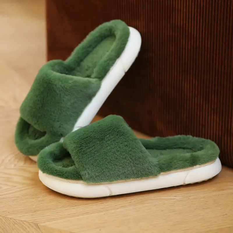 Explosions foreign trade Mao Mao slippers women's autumn and winter indoor household thick-soled home anti-slip cotton slippers men's manufacturers wholesale - Image 2