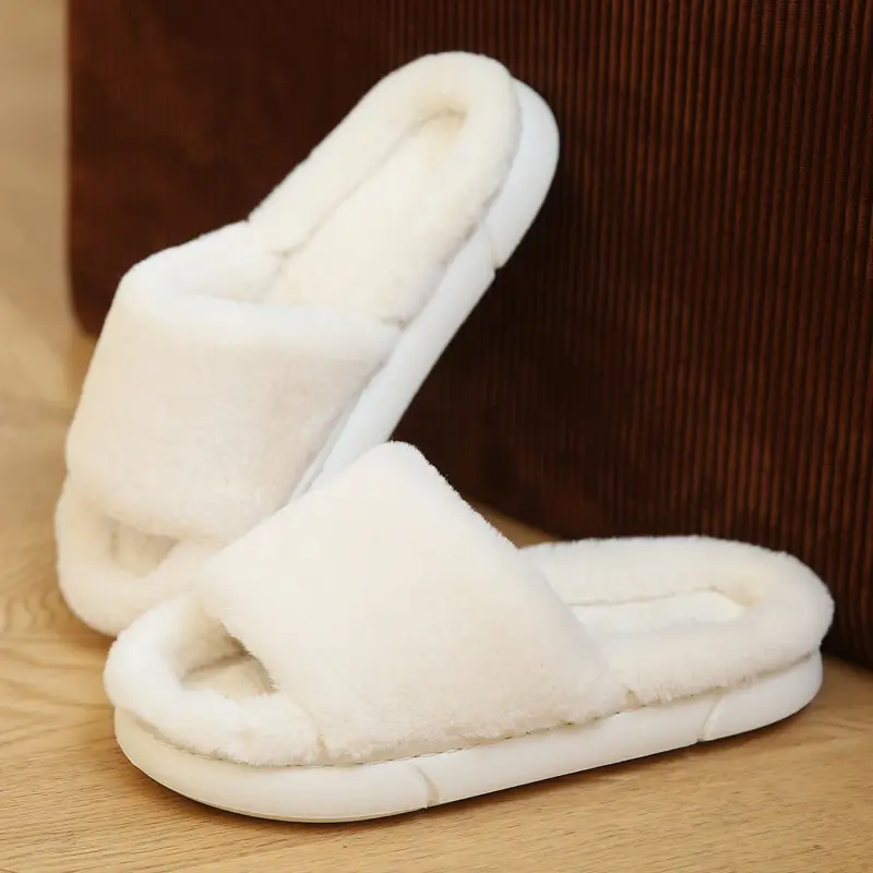 Explosions foreign trade Mao Mao slippers women's autumn and winter indoor household thick-soled home anti-slip cotton slippers men's manufacturers wholesale - Image 3