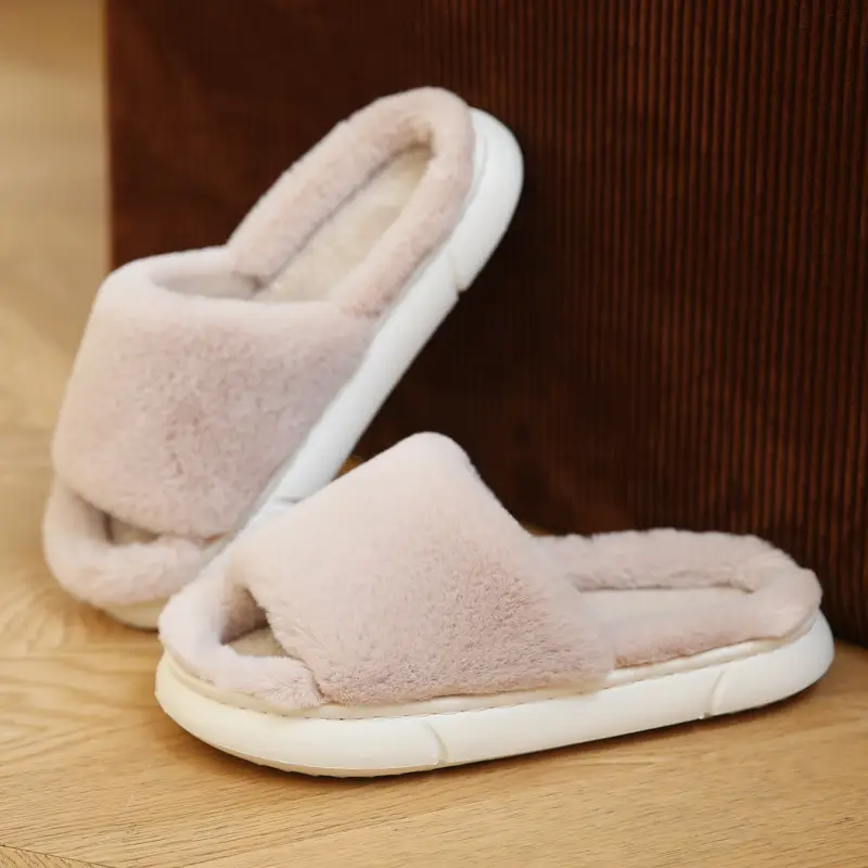 Explosions foreign trade Mao Mao slippers women's autumn and winter indoor household thick-soled home anti-slip cotton slippers men's manufacturers wholesale - Image 4