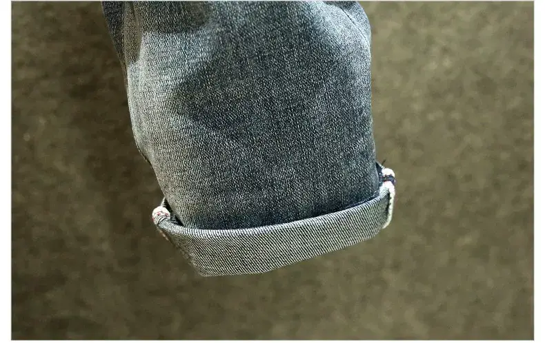 Men Slim Fit Ripped Jeans Light Blue Casual Wear — feature 9