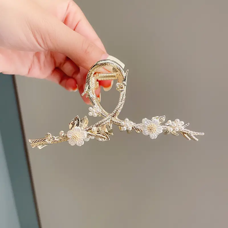 Gold Shark Hair Clip with Pearl & Crystal Detail - Image 40