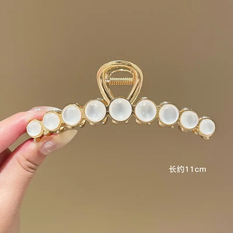 Gold Shark Hair Clip with Pearl & Crystal Detail - Image 26