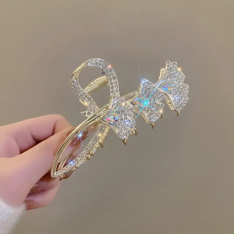 Gold Shark Hair Clip with Pearl & Crystal Detail - Image 30
