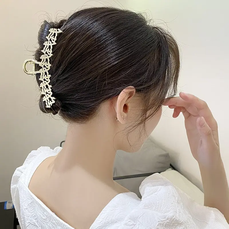 Gold Shark Hair Clip with Pearl & Crystal Detail - Image 32
