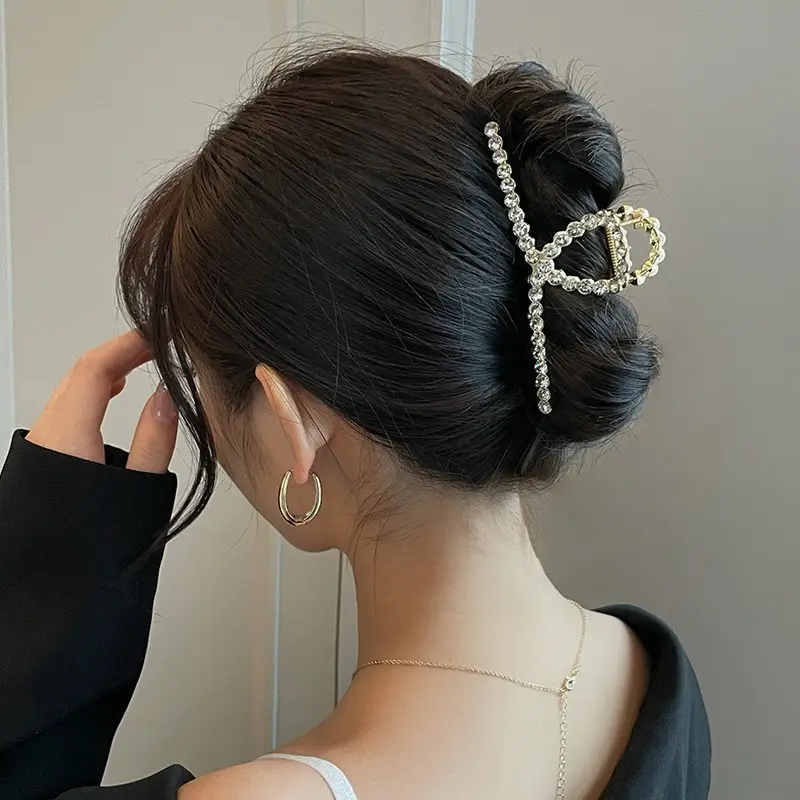 Gold Shark Hair Clip with Pearl & Crystal Detail - Image 34