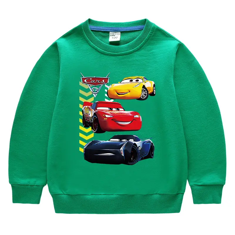 2023 Cartoon Cars Kids Sweatshirt Blue Medium - Image 7